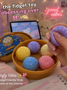 5 Pack Kawaii Dumpling Squishy Fidget Toys Steamer Basket Kids Stress Relief